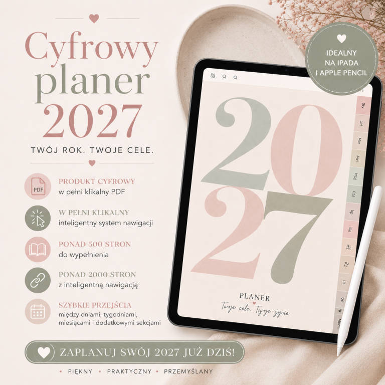 Cyfrowy Kalendarz 2027 / PDF do druku – Cicha Przystań